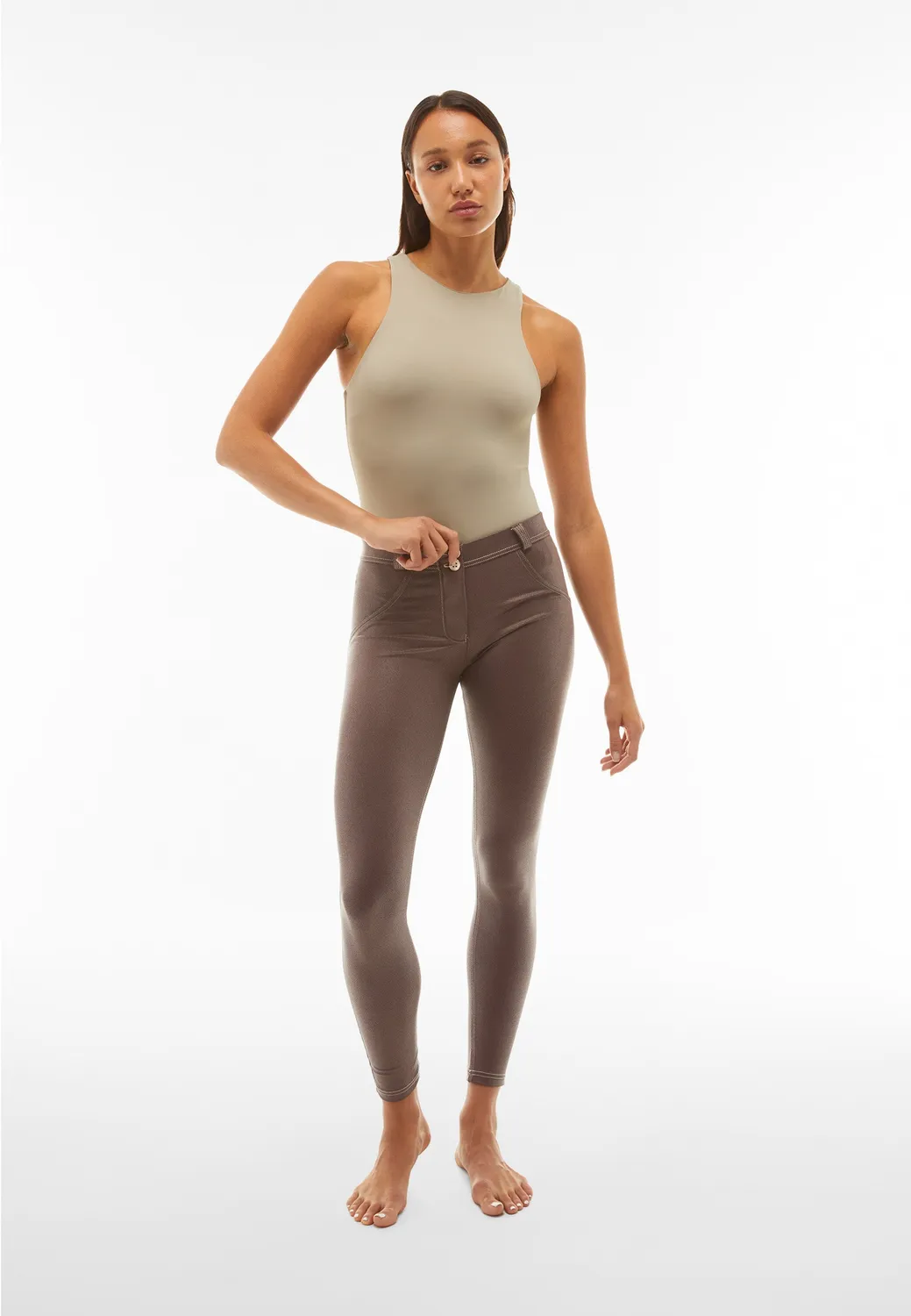 Freddy WR.UP Push-up Hose Kunstleder French Roast