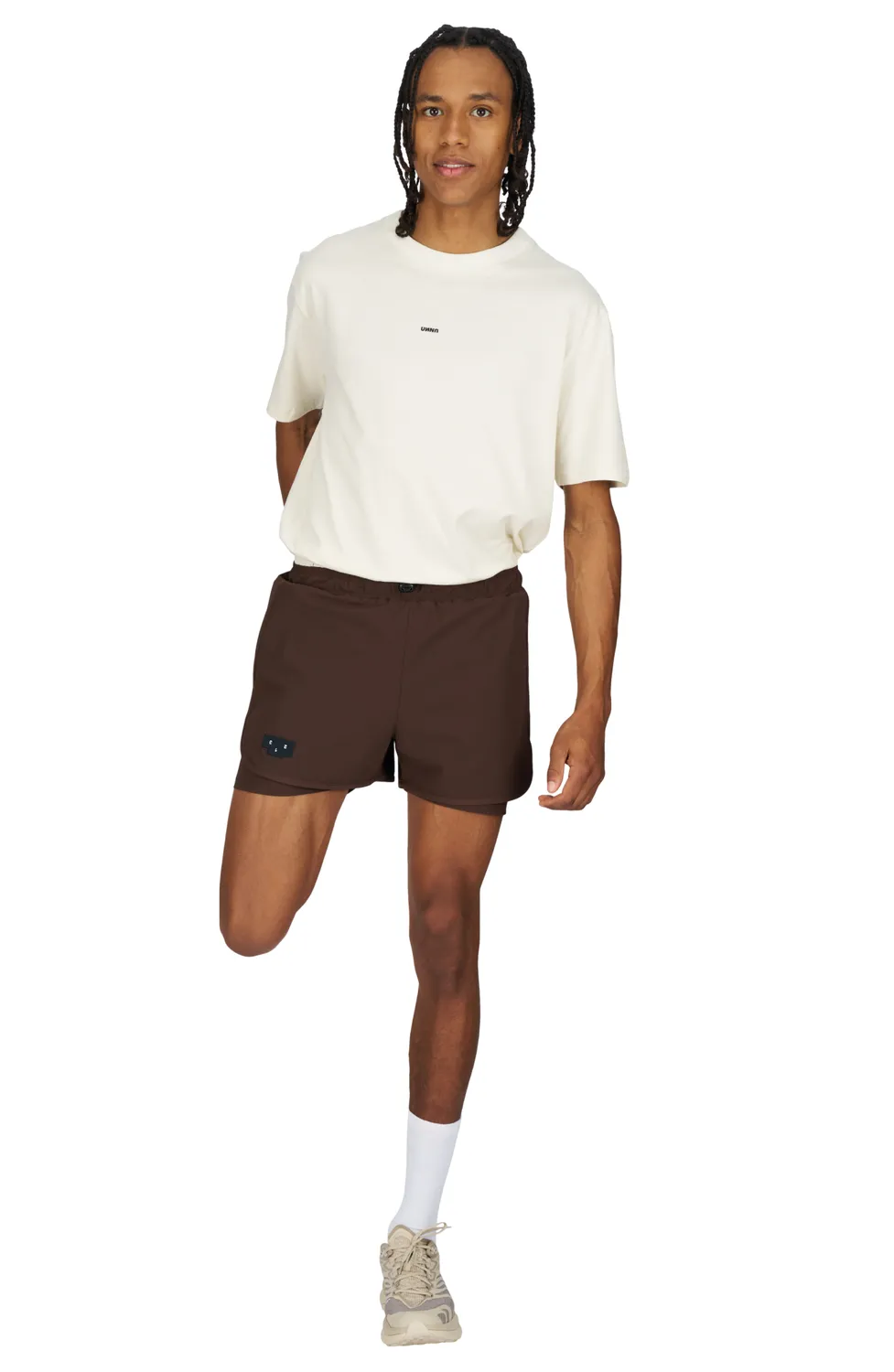 UNNA Flow Shorts 3" Laufshorts rotbraun mit Innenslip