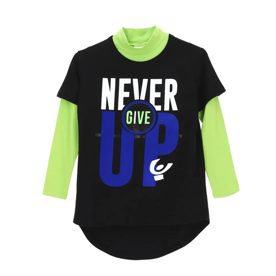 Freddy 2-in-1 T-Shirt Maxi-Print schwarz