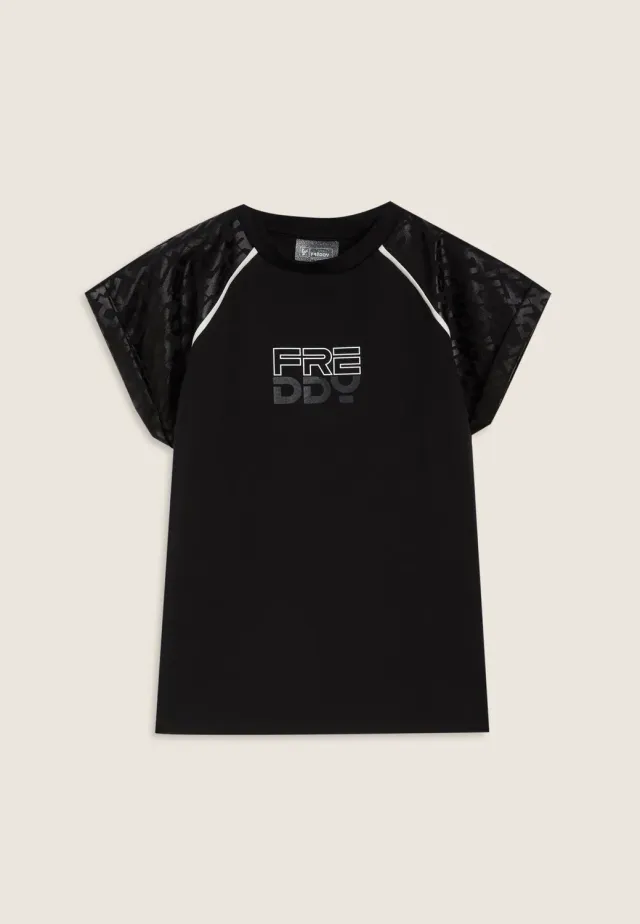 Freddy T-Shirt Mädchen Ametista Glanzprint Raglan