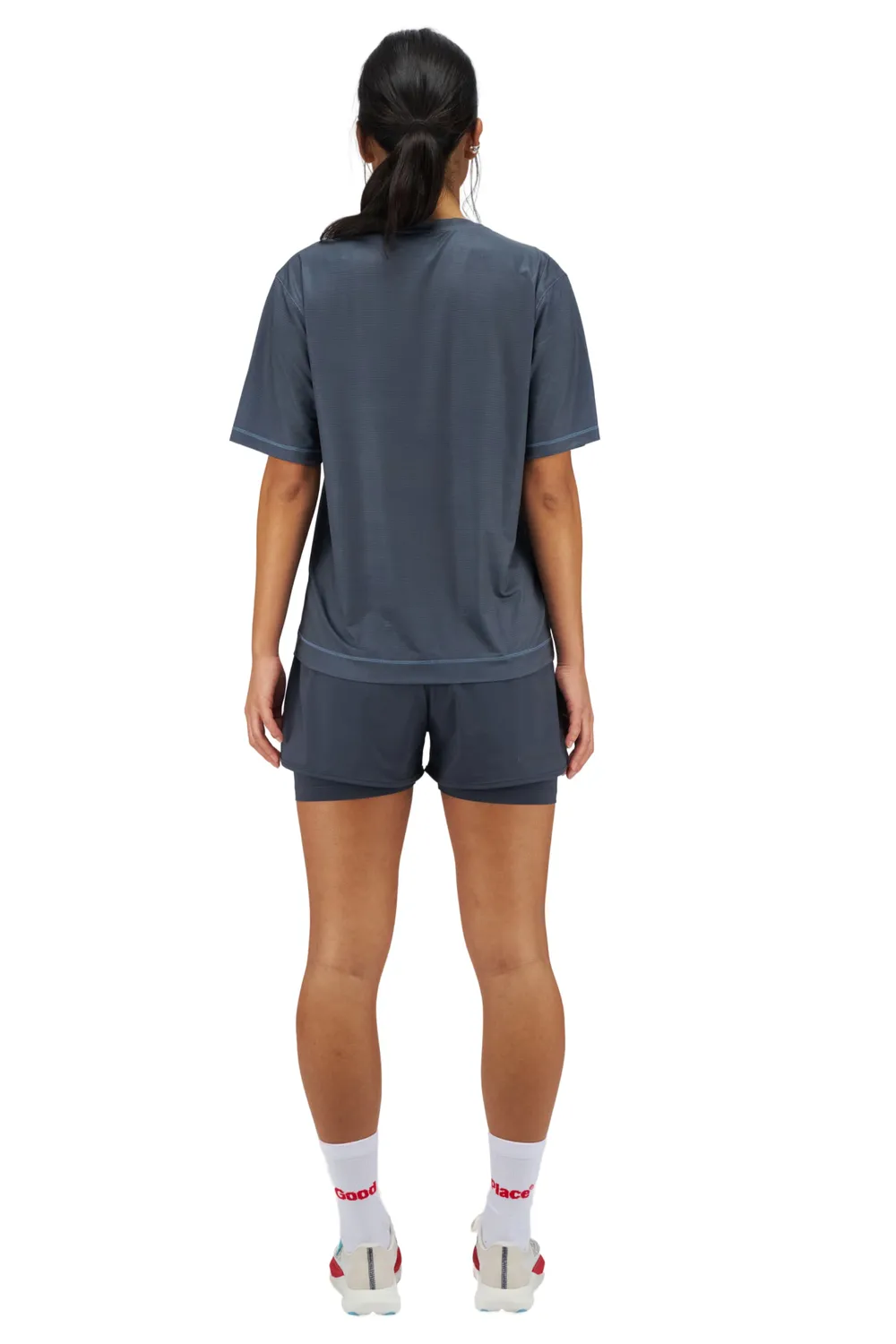 UNNA Wavy Tee Laufshirt Damen Blue Grey atmungsaktiv