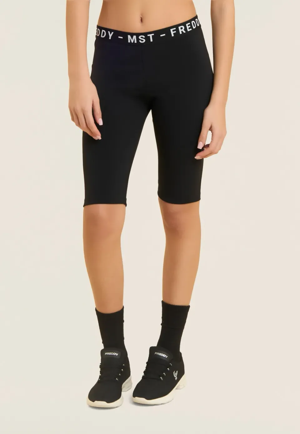 Freddy Biker Leggings schwarz Logo-Bund