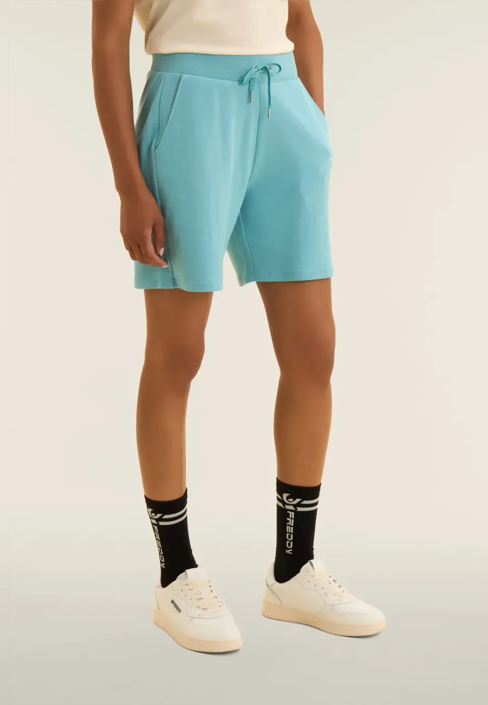 Freddy Damen Shorts Regular Glitter-Logo Schwarz
