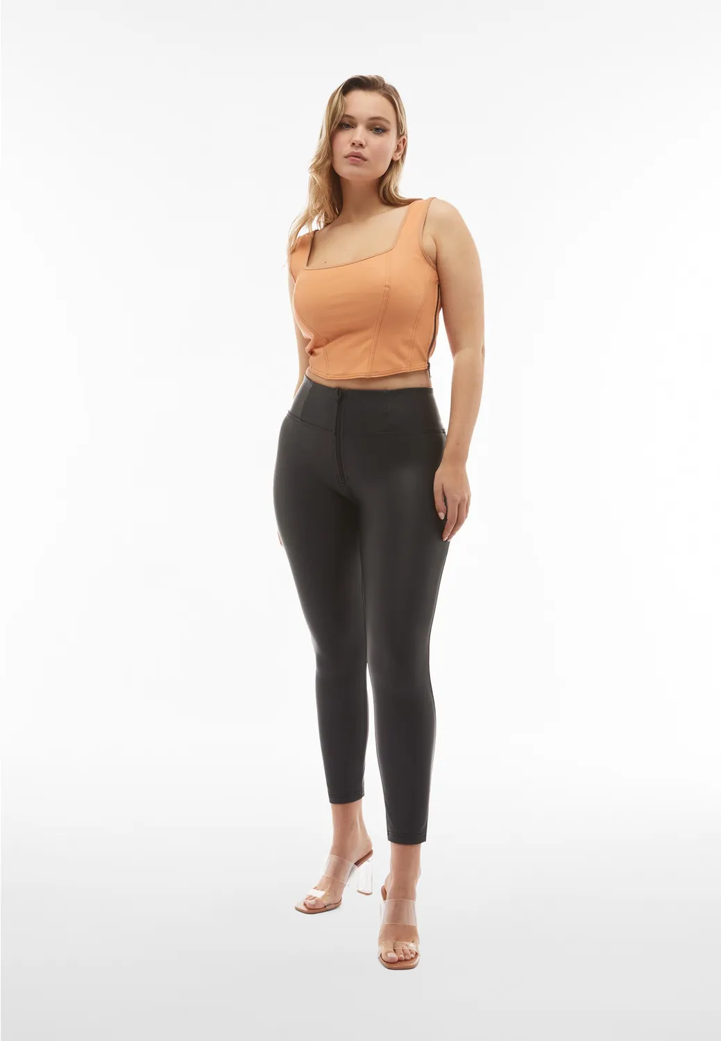 Freddy WR.UP 7/8 Push-up Leggings Kunstleder schwarz