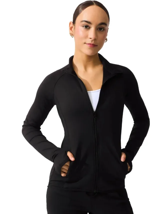Capezio Studio Collection SE1069U Jacke Schwarz mit Daumenloch