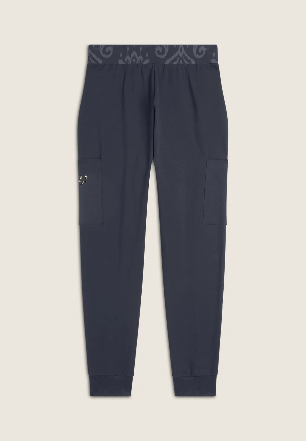 Freddy Trainingshose Damen Schwarz Blumenbund Taschen