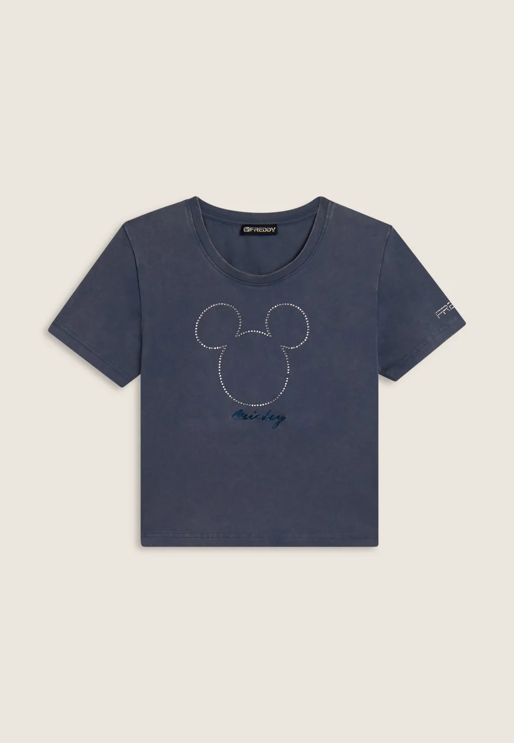 Freddy Mickey Mouse Cropped T-Shirt Strass Bering Sea