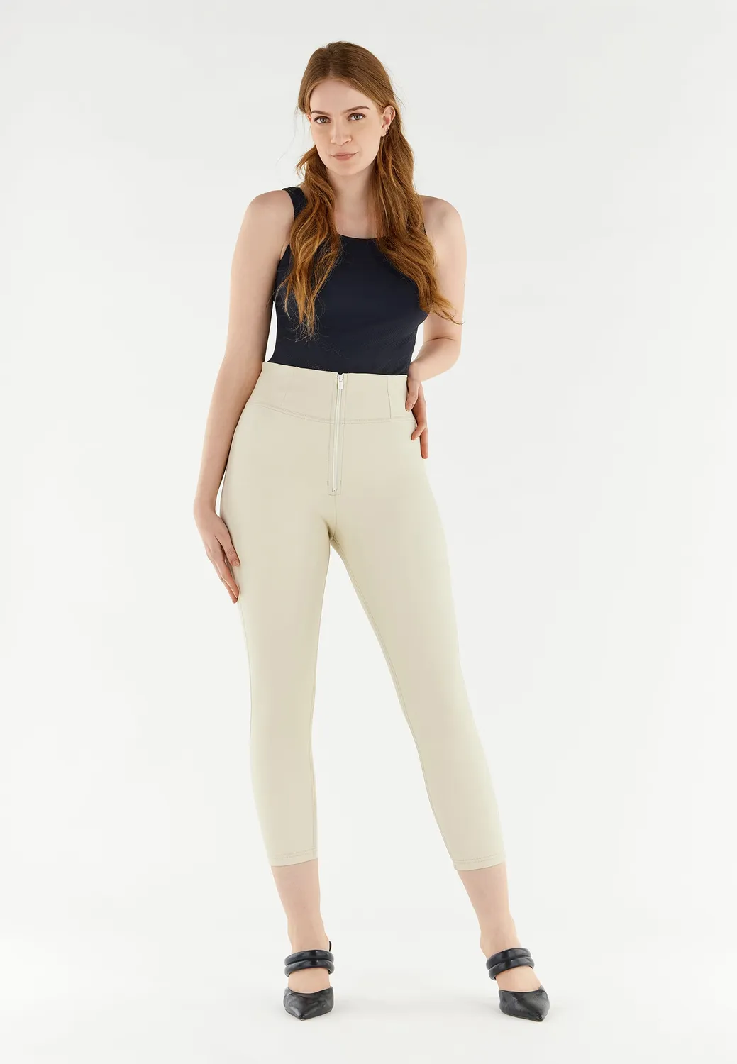 Freddy WR.UP Curvy 7/8 Superskinny Kunstleder-Leggings schwarz blickdicht
