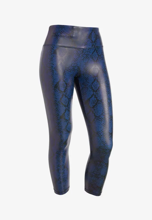 Freddy Coated 7/8 Leggings Snake Allover Blue blickdicht