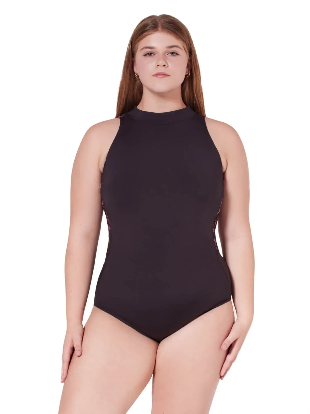 Capezio Ornate Romance F12403W Ballettanzug Schwarz Hoher Kragen