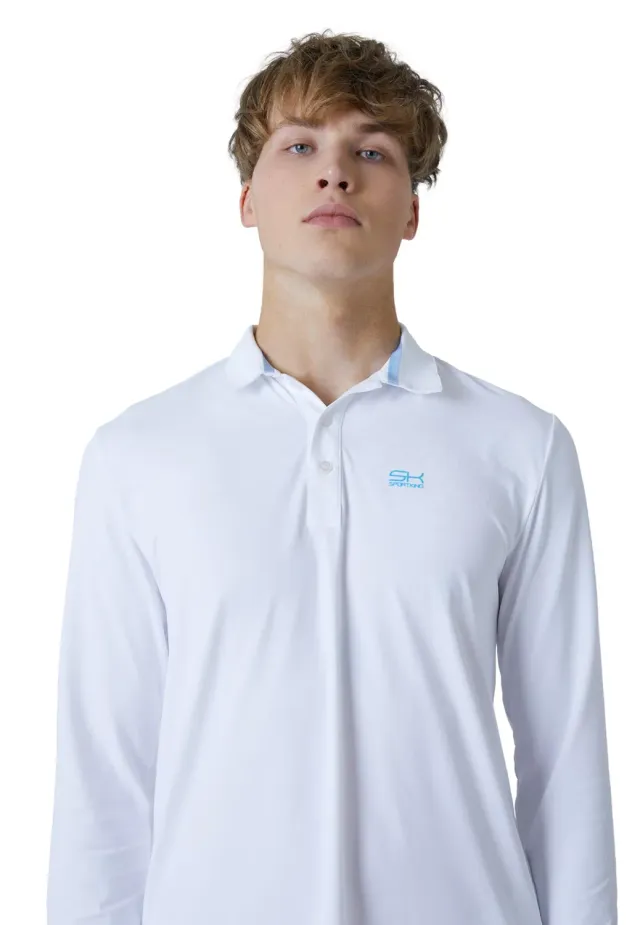 SPORTKIND Tennis Poloshirt Langarm Herren UPF 50+ Mikrofaser