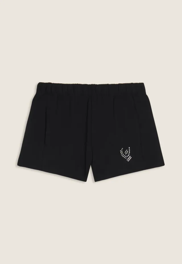 Freddy Kinder Shorts French Terry Schwarz Strass