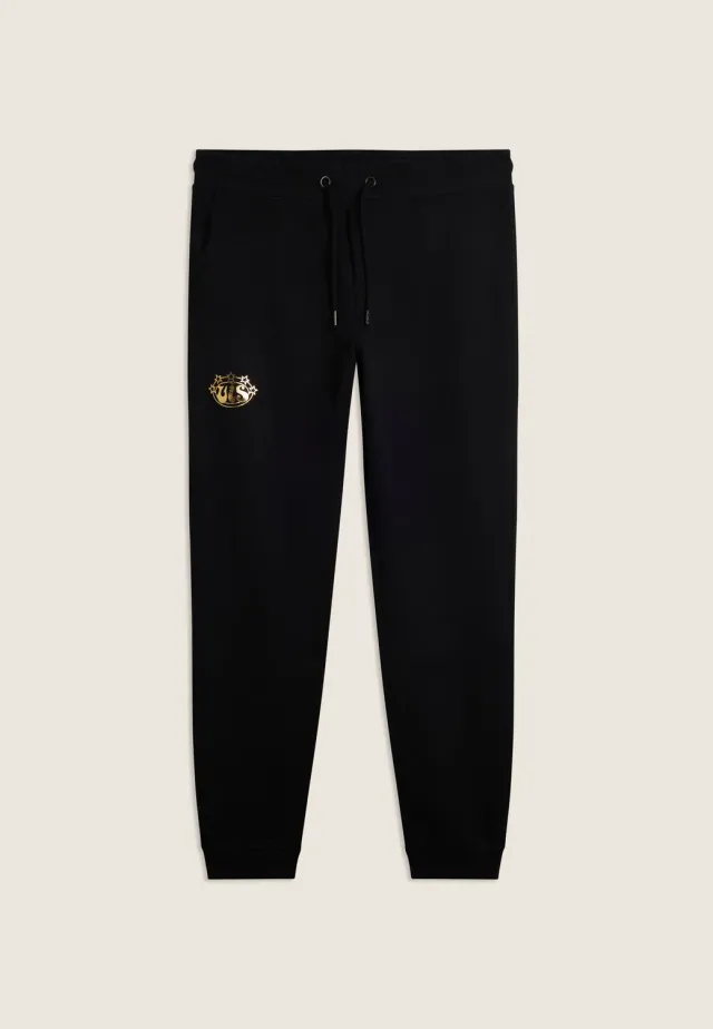 Freddy VIS Herren Sporthose Schwarz-Gold Regular Baumwolle