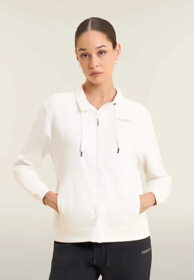 Freddy MOV Full-Zip Sweatjacke anthrazit Stehkragen