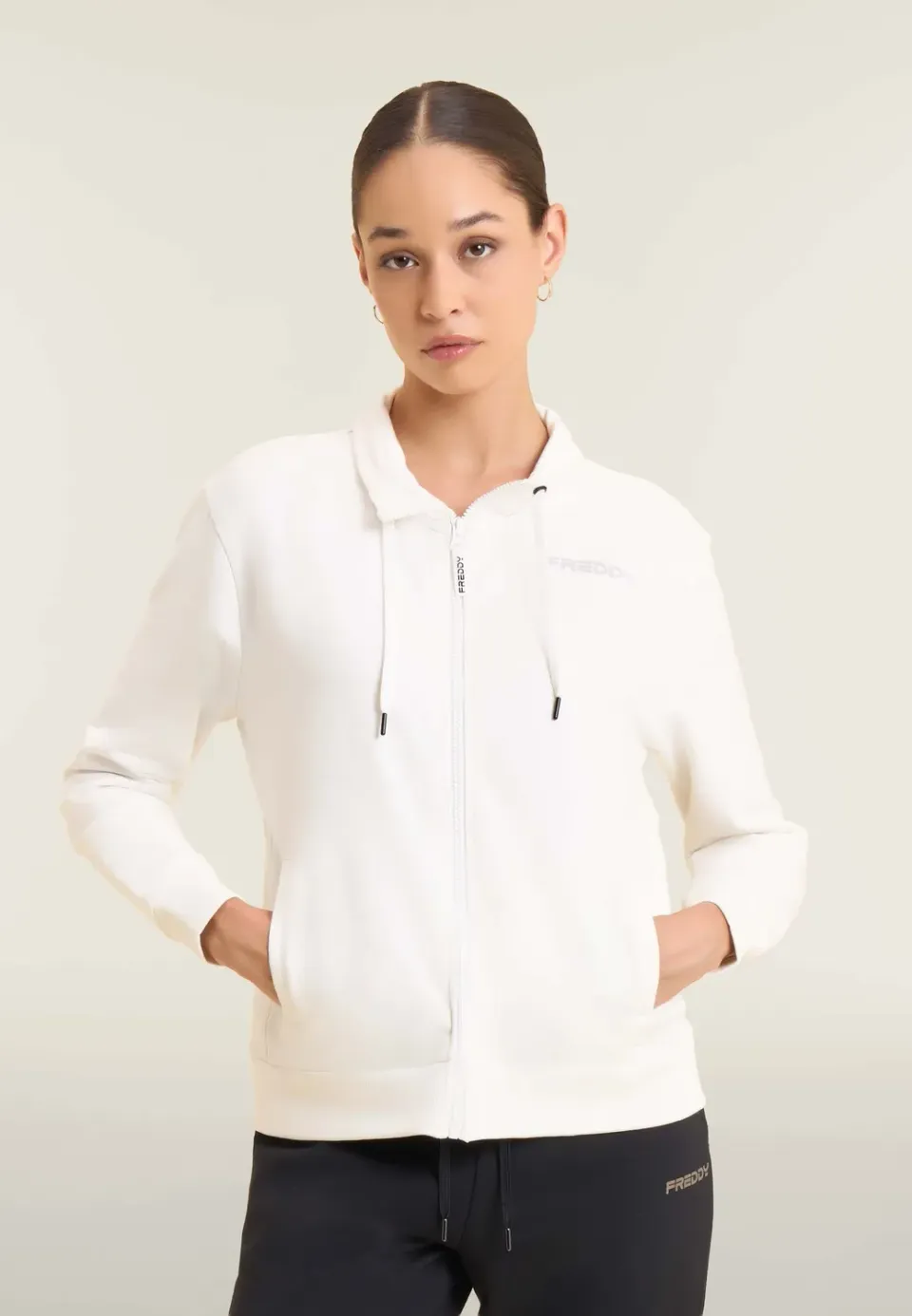 Freddy MOV Full-Zip Sweatjacke anthrazit Stehkragen