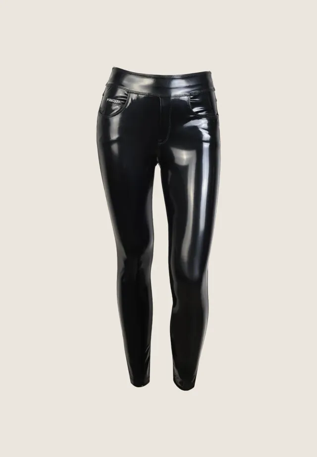 Freddy N.O.W. Skinny Hose Weiß Glanzleder-Optik
