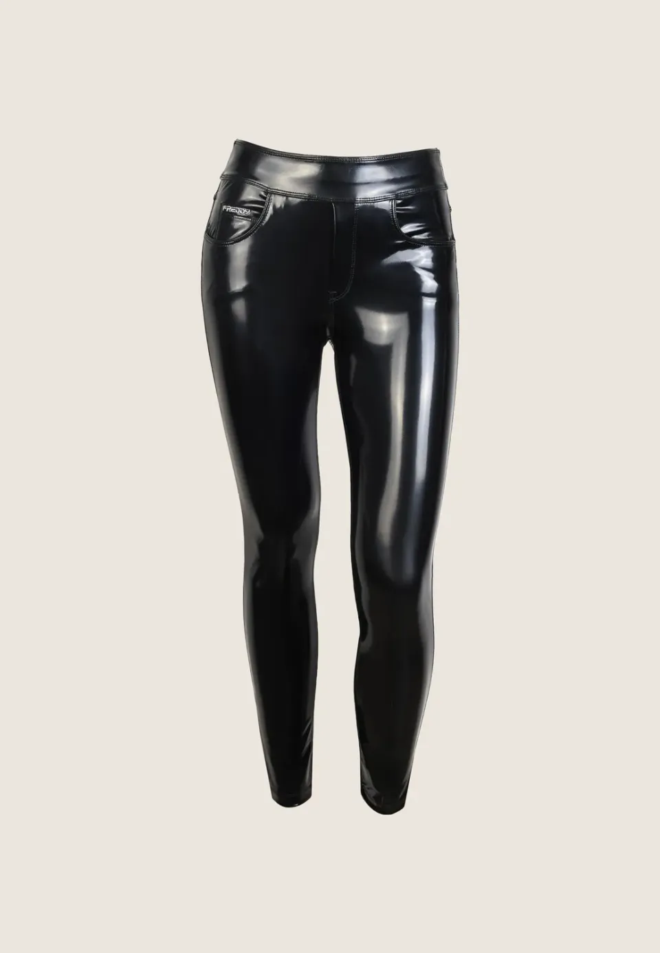 Freddy N.O.W. Skinny Hose Weiß Glanzleder-Optik