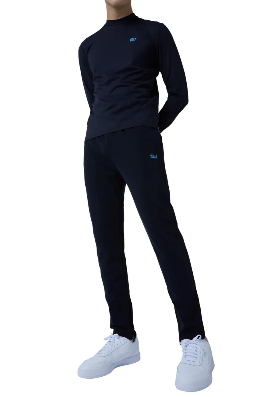 SPORTKIND Trainingshose Reiverschluss schwarz 158 slim