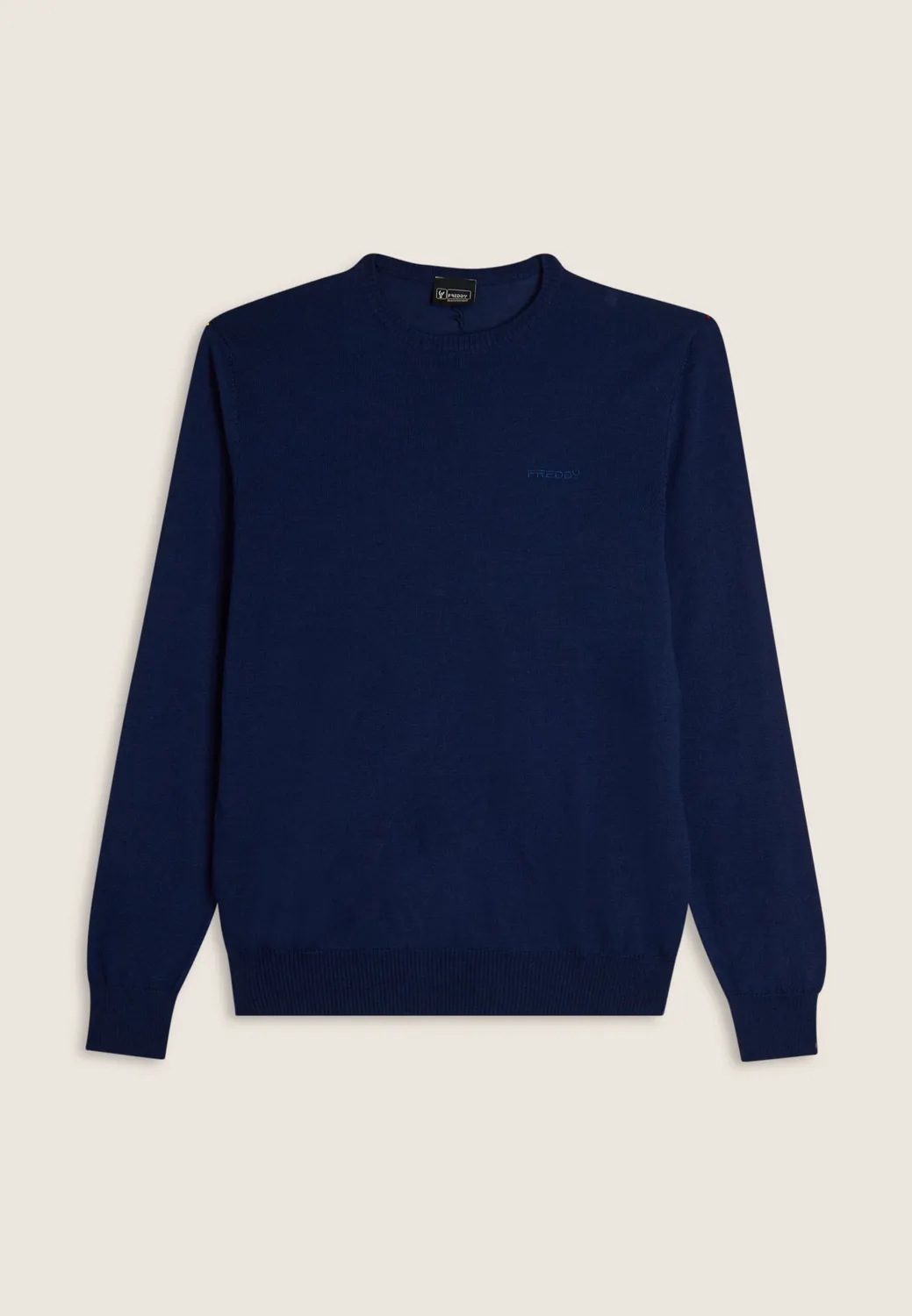 Freddy Wollpullover Herren Rundhals 100% Wolle Nero