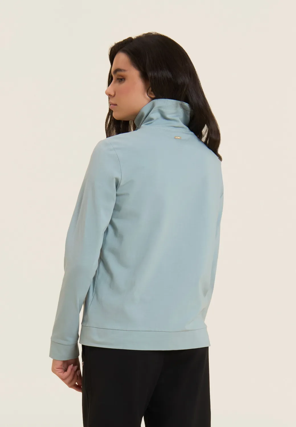 Freddy Zip-Sweatjacke Dark Denim hoher Kragen
