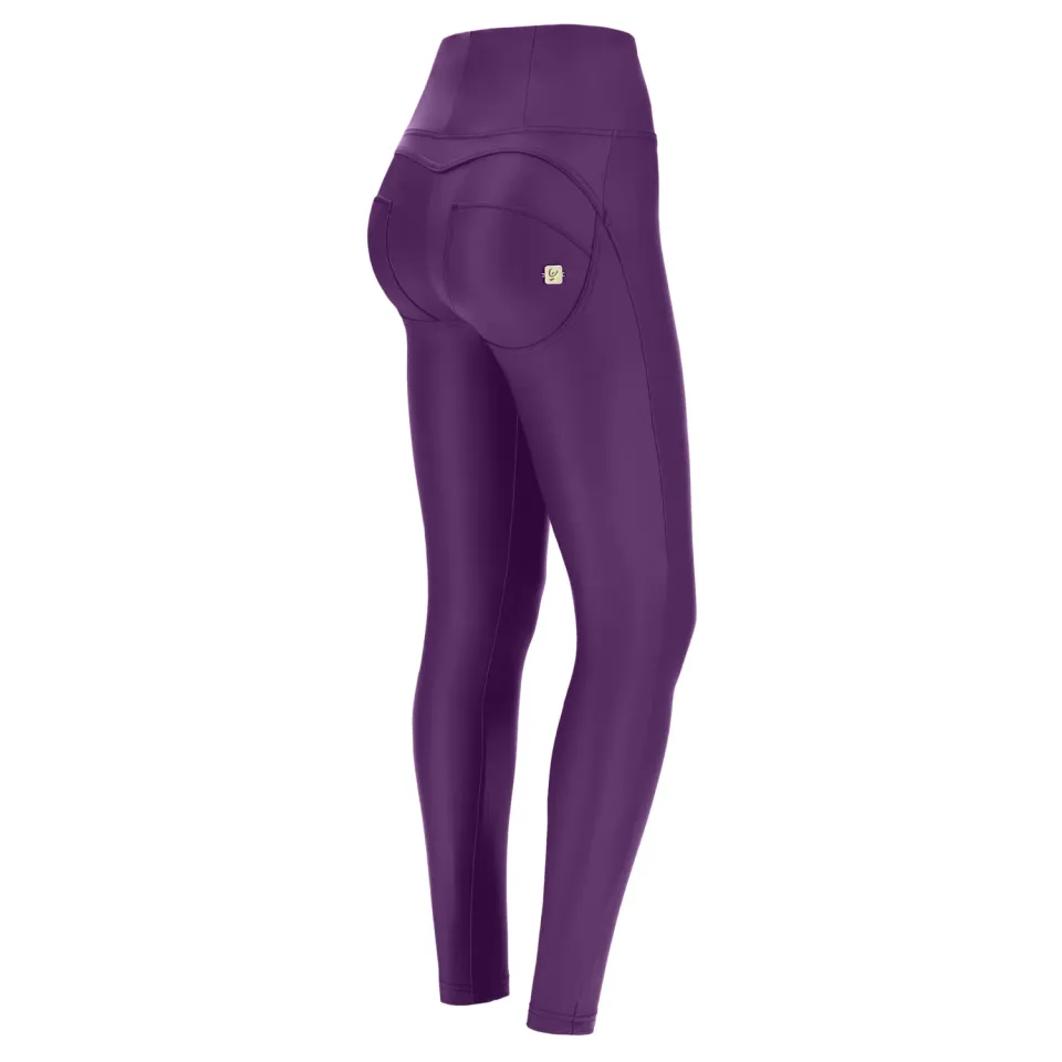 Freddy WR.UP Lederhose Schwarz High Waist Coated