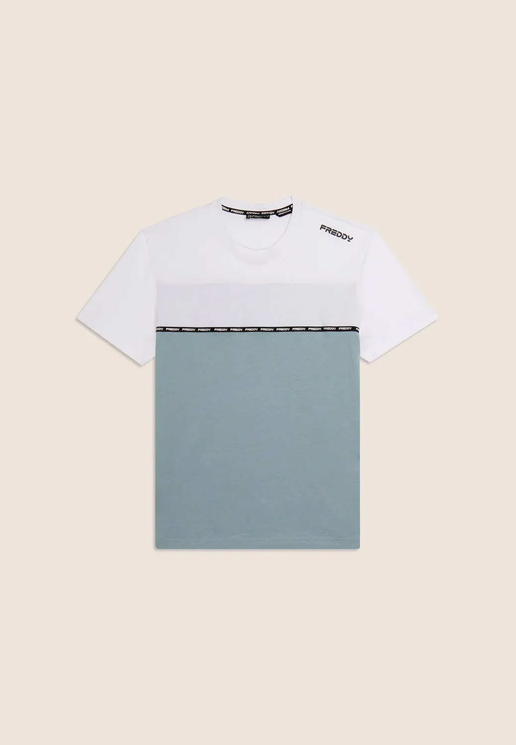 Freddy Colour Block T-Shirt Nero-Bianco Baumwolle