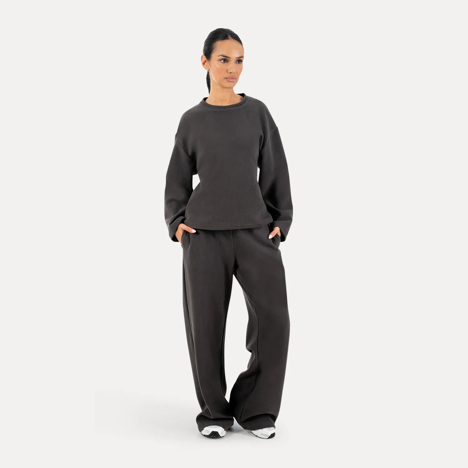 Smilodox Yelin Jogginghose Damen Schwarz weites Bein