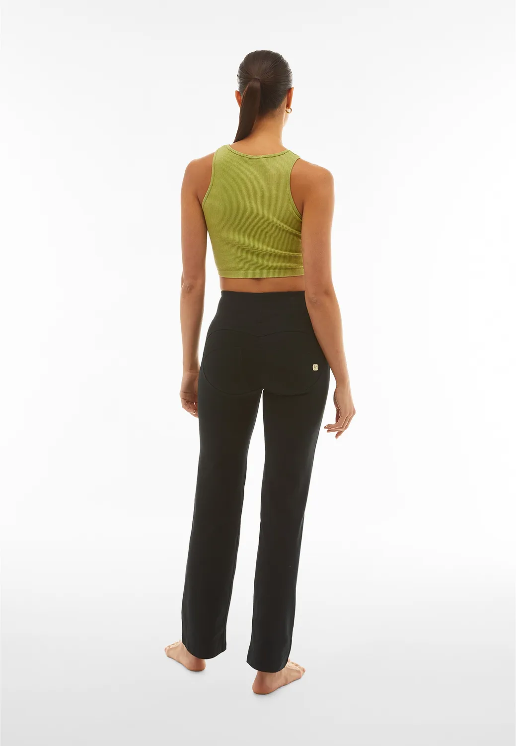 Freddy WR.UP Wide Leg Hose High Waist Oliv Bio