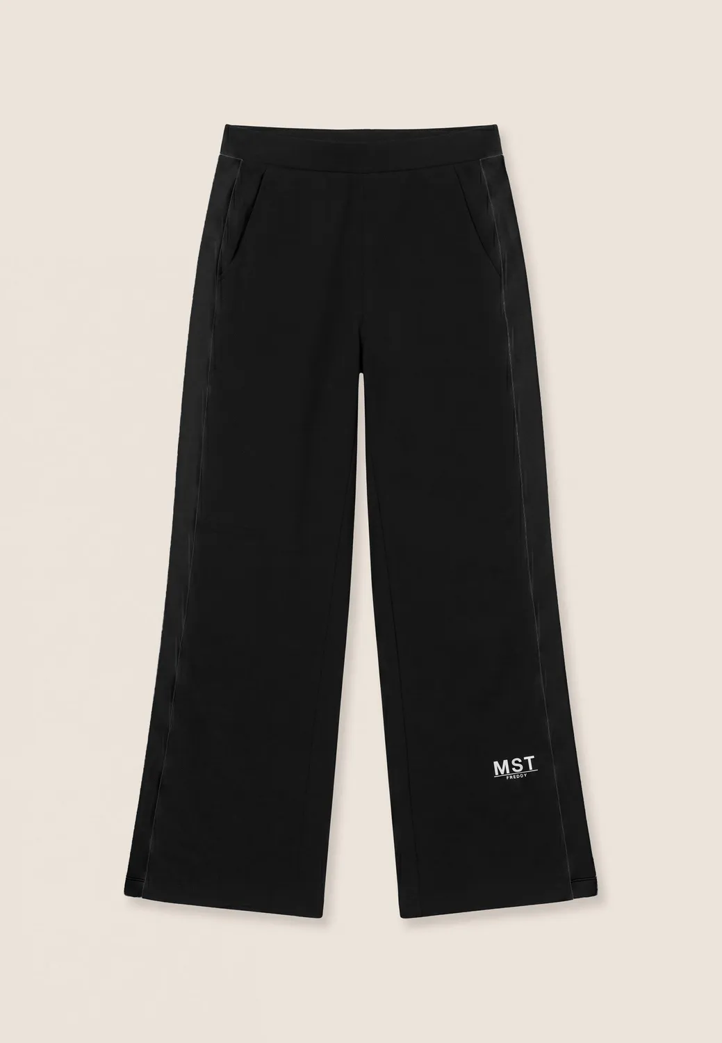 Freddy Wide Leg Sweathose Damen Nero hoher Bund