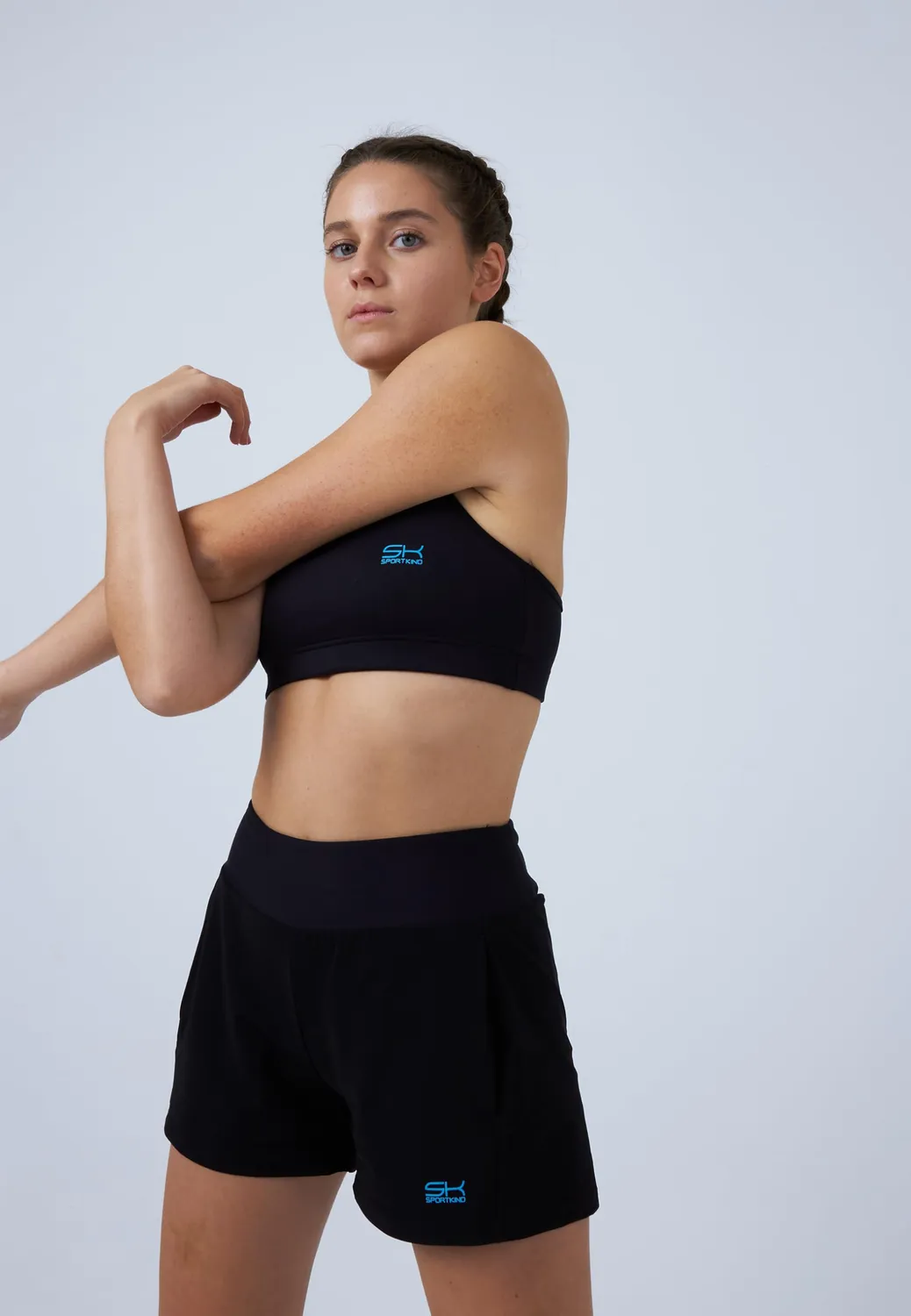 SPORTKIND 2-in-1 Tennis Shorts Schwarz atmungsaktiv