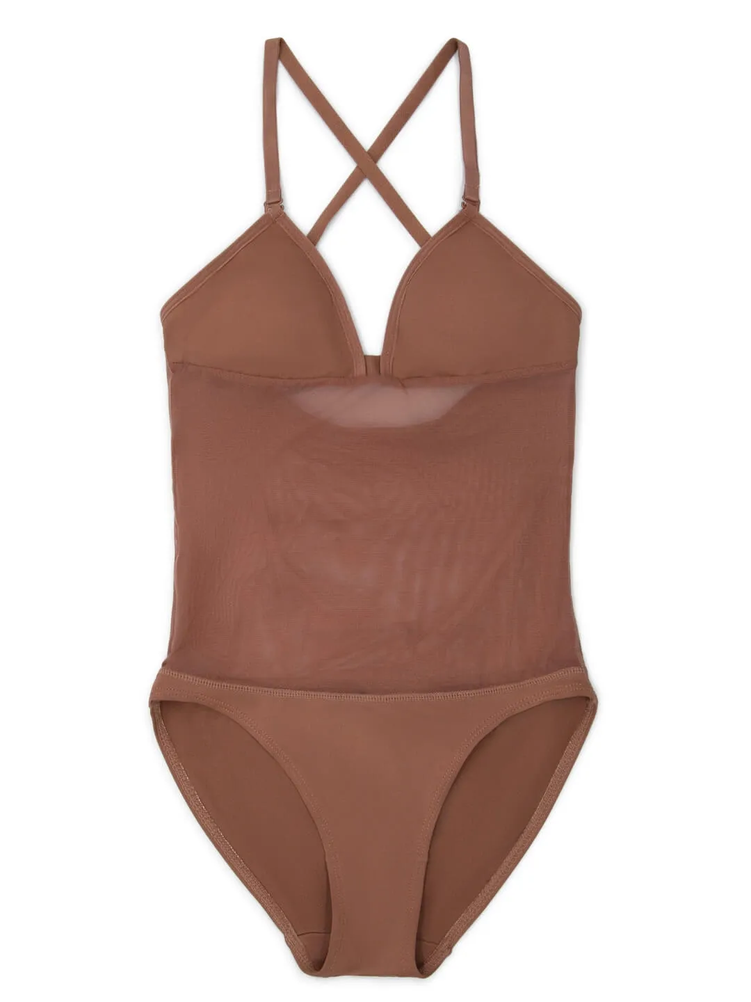 Capezio 3763TD Plunge Neck Ballettbody Mesh