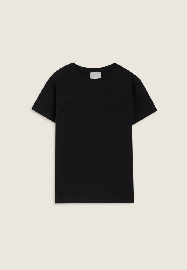 Freddy Maxi-Logo T-Shirt Kinder schwarz Baumwolle