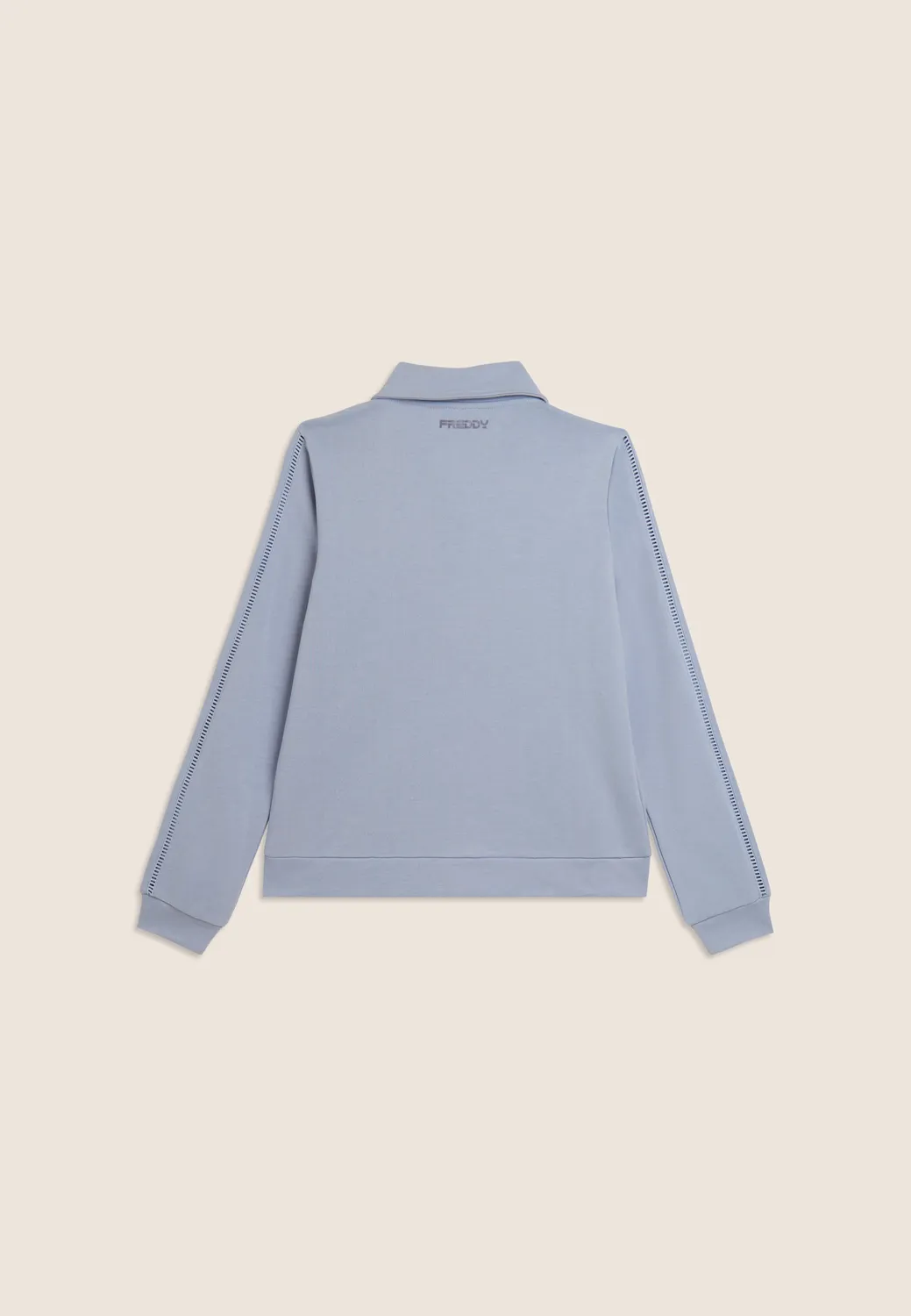 Freddy Full-Zip Sweatjacke Hemdkragen Zen Blue French Terry