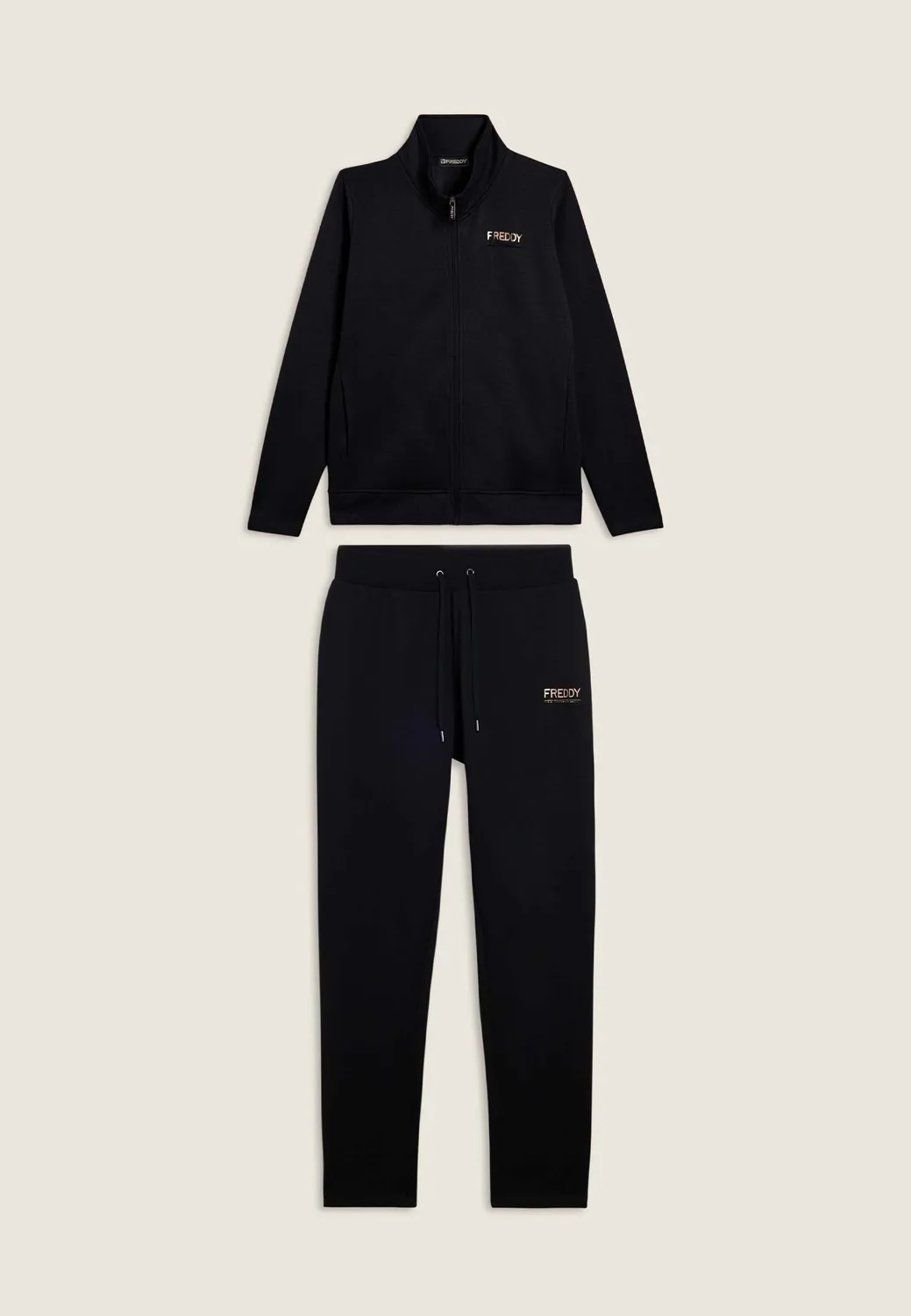 Freddy Trainingsanzug Regular Stehkragen Strass Nero