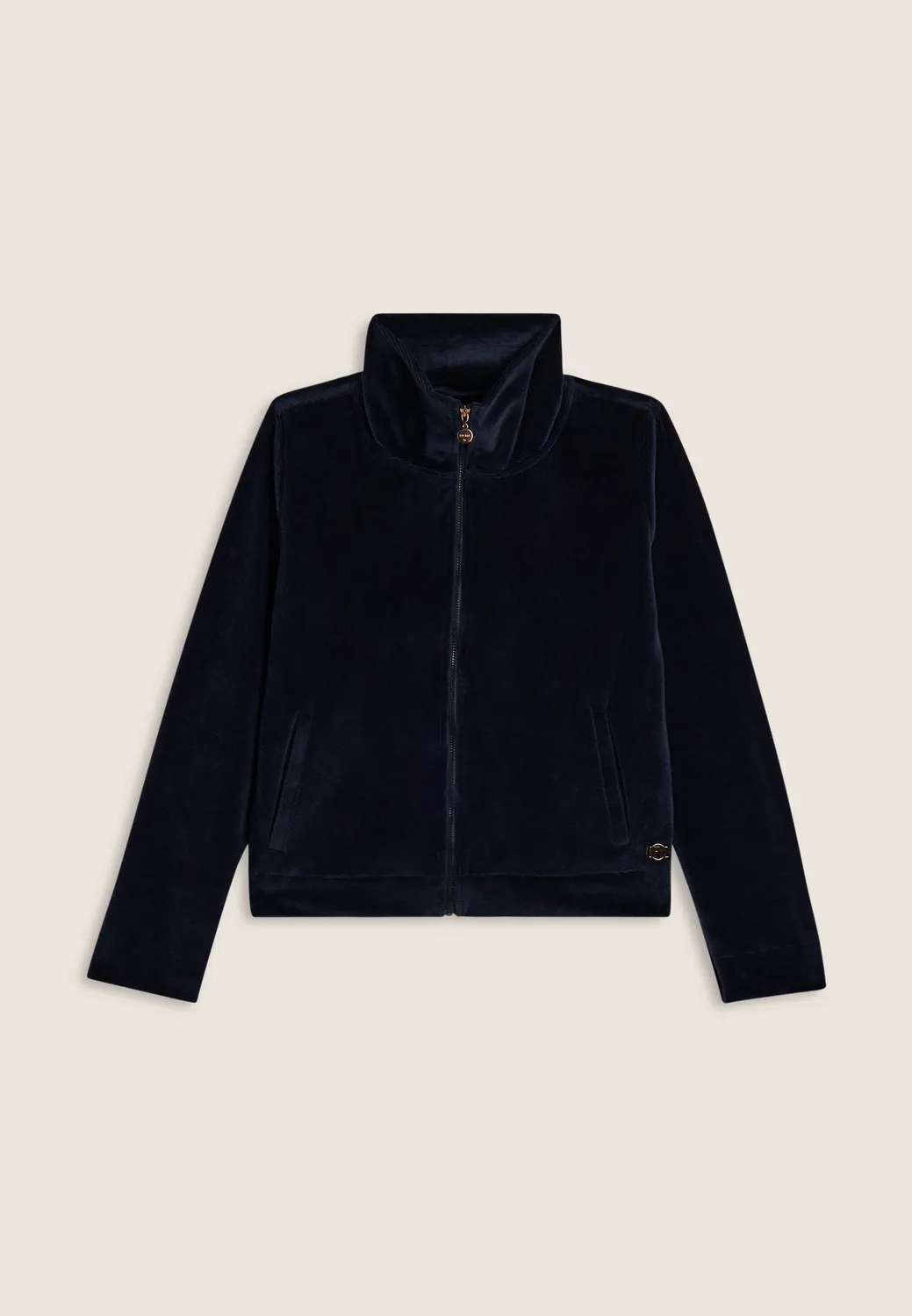 Freddy Cropped Sweatjacke Chenille Zip Dark Sapphire