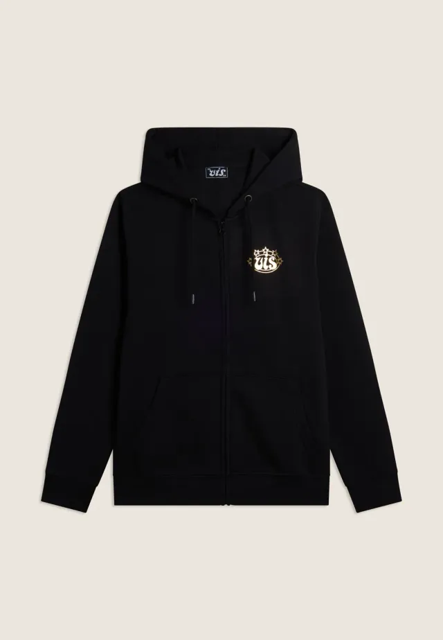 Freddy VIS Zip-Hoodie Schwarz-Gold Baumwolle