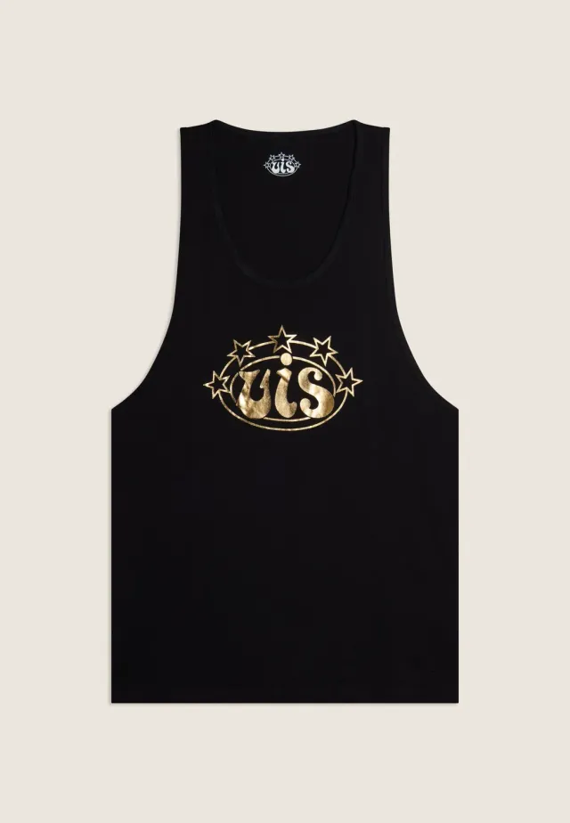 VIS Tank Top Herren Boxe schwarz-gold Baumwolle
