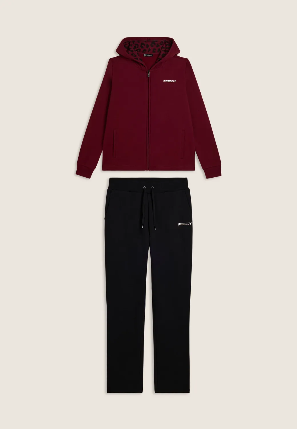 Freddy Trainingsanzug Animalier Cordovan-Schwarz