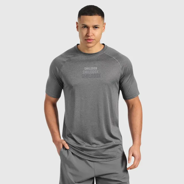 Smilodox Powerfit Triple T-Shirt Herren Schwarz Slim Fit Atmungsaktiv