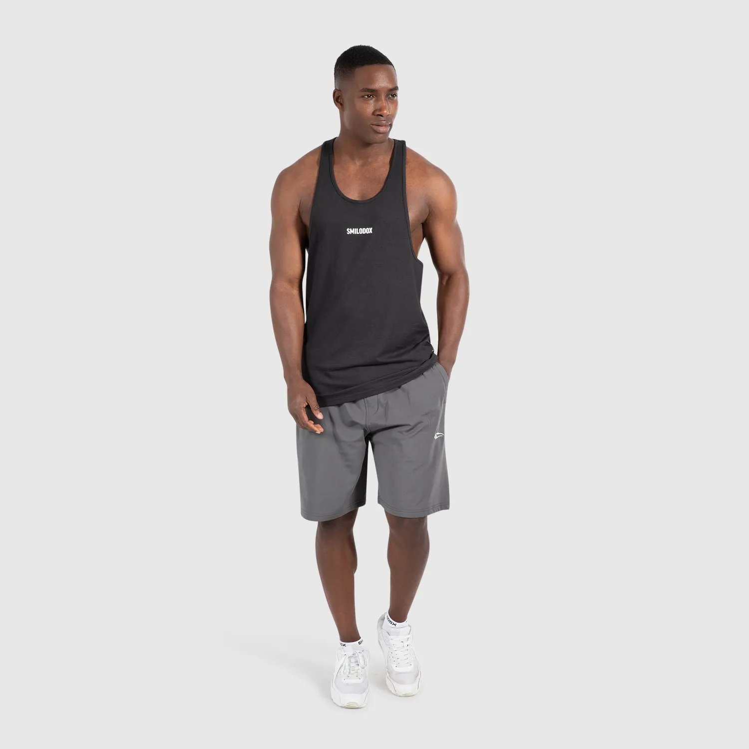 Smilodox Leno Modal Stringer Herren Schwarz Regular Fit