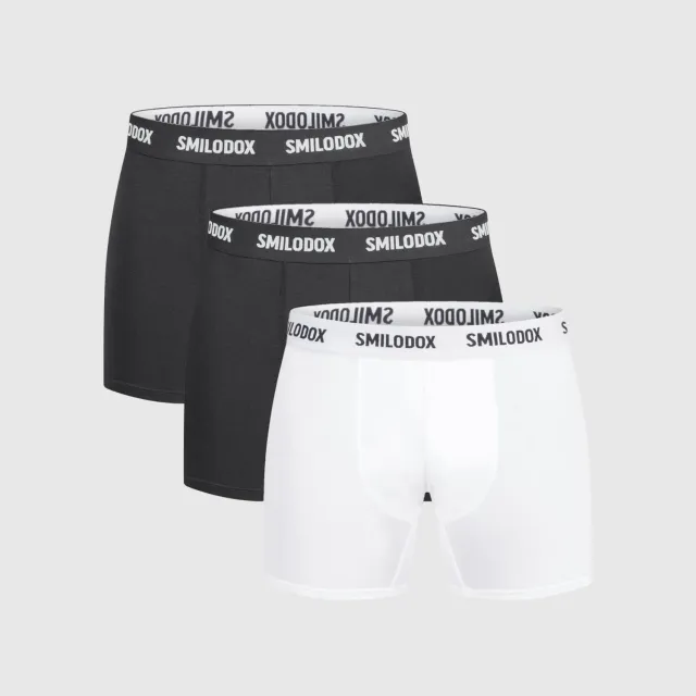 Smilodox Boxershorts 3er Pack Herren Baumwolle schwarz