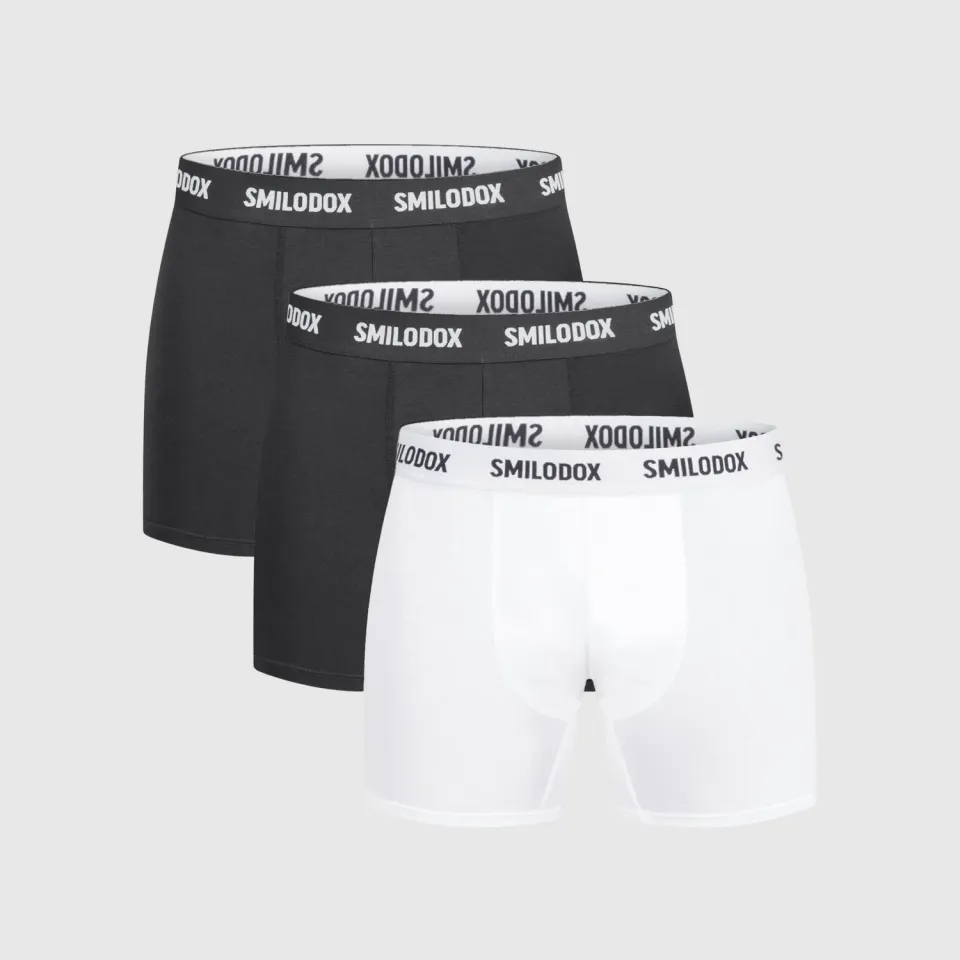 Smilodox Boxershorts 3er Pack Herren Baumwolle schwarz