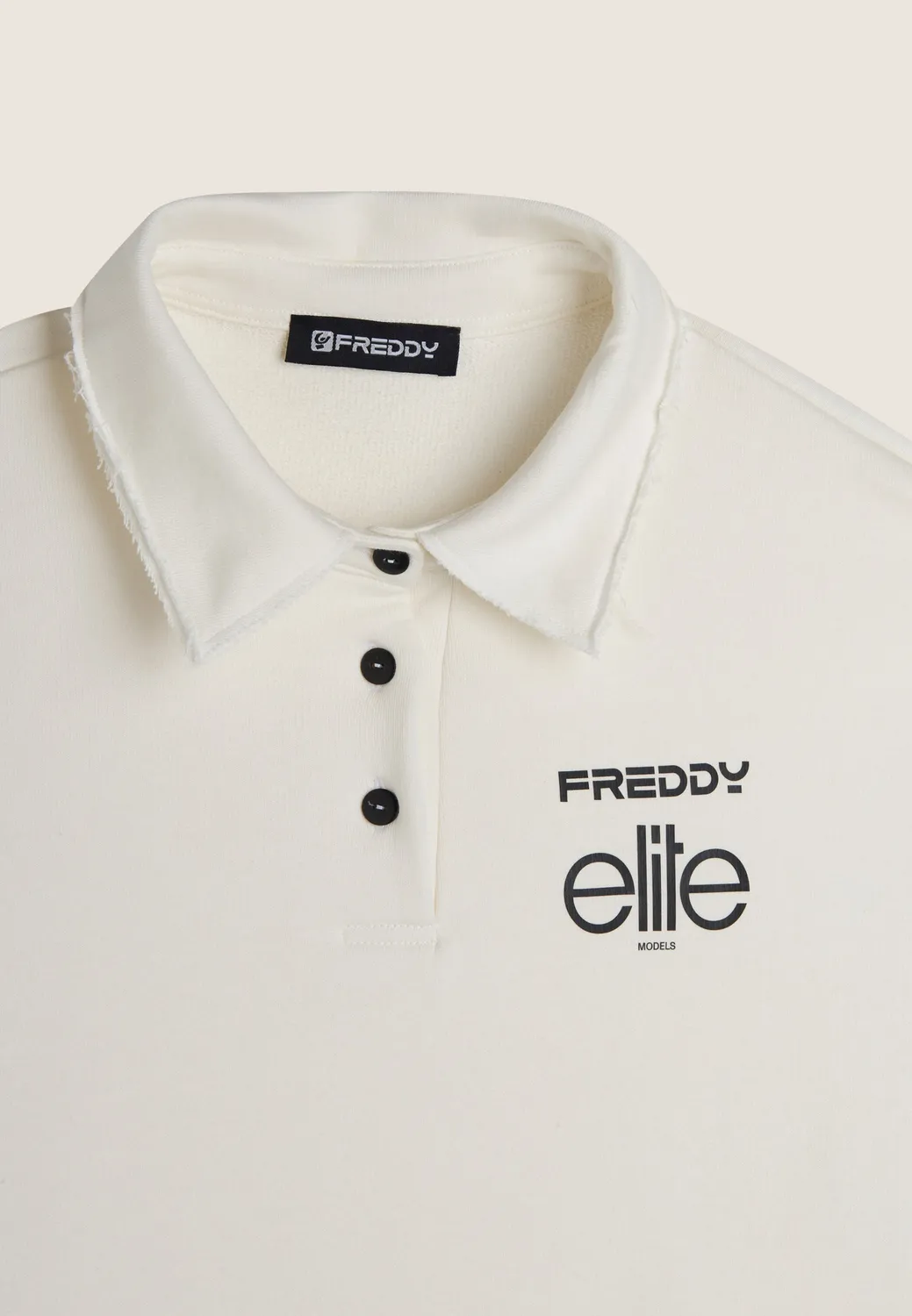 Freddy x ELITE Cropped Sweatshirt Polo grau Baumwolle
