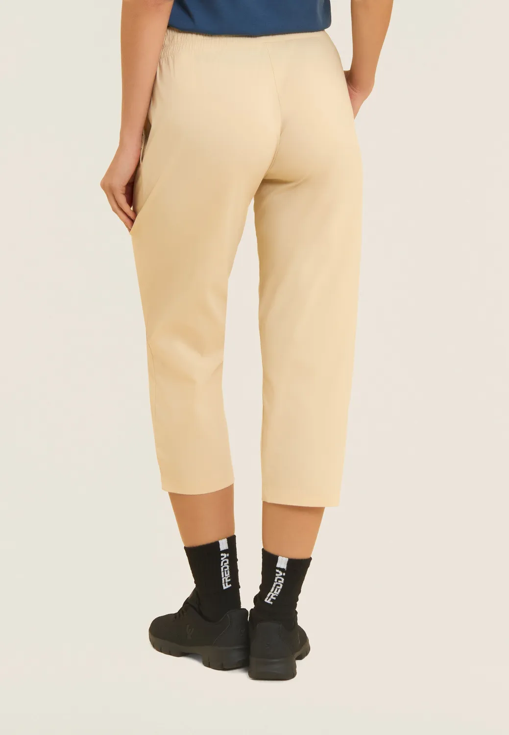 Freddy Cropped Popeline Hose Dark Denim blickdicht