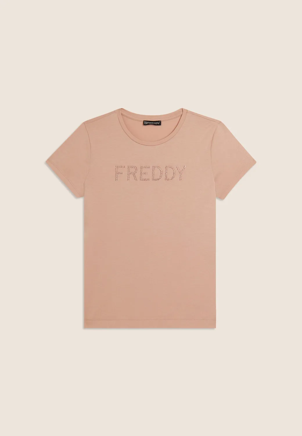 Freddy T-Shirt Kurzarm Strass Schwarz Baumwolle
