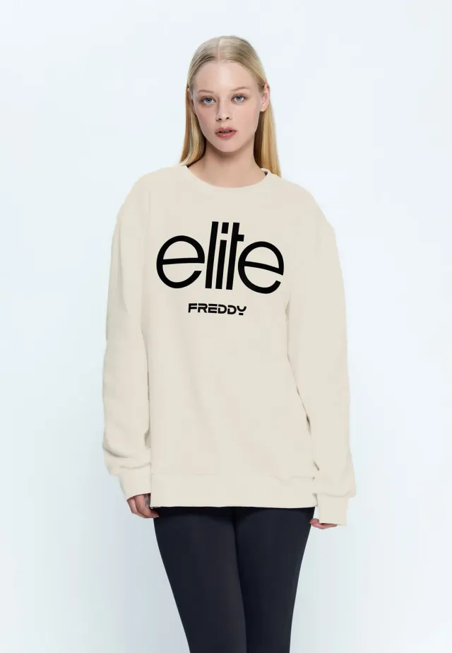 Freddy Elite Sweatshirt Baumwolle Grau meliert Stick