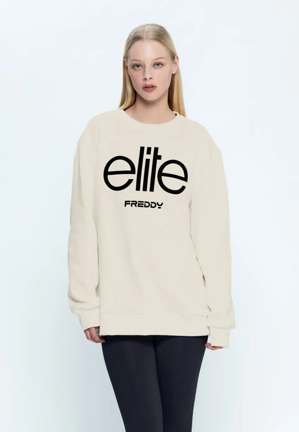 Freddy Elite Sweatshirt Baumwolle Grau meliert Stick