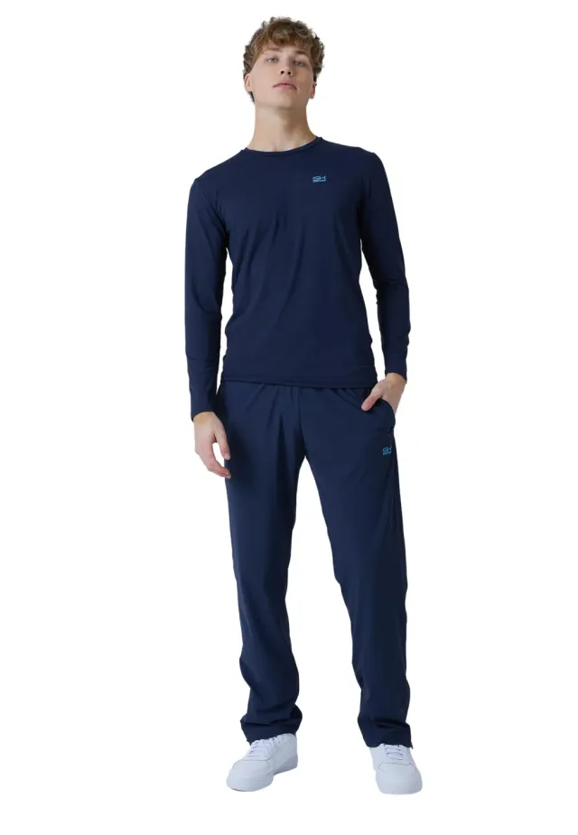 Sportkind Woven Trainingshose Navy Gr. L mit Zip