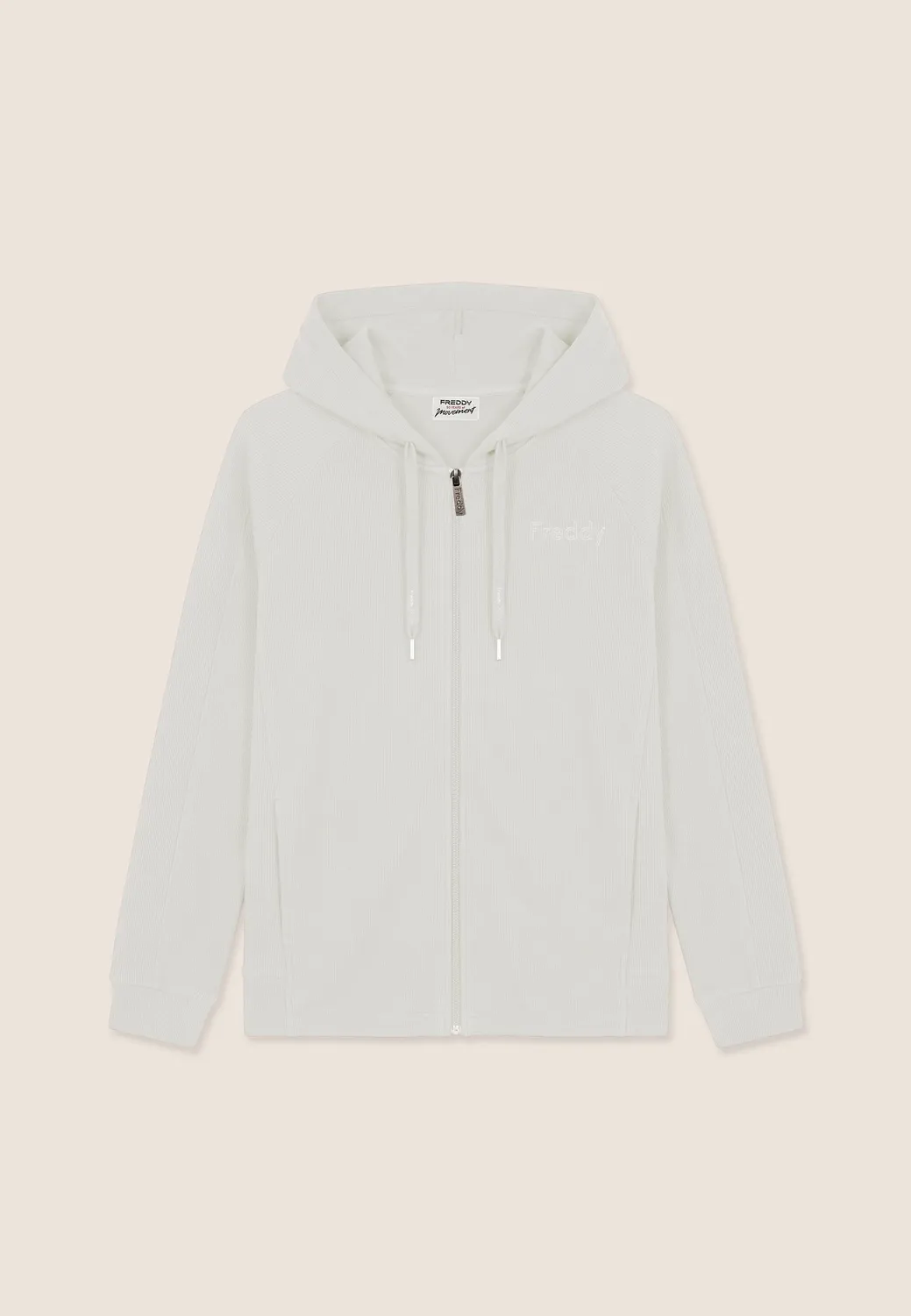 Freddy Boxy Cropped Kapuzenjacke Nero Reissverschluss