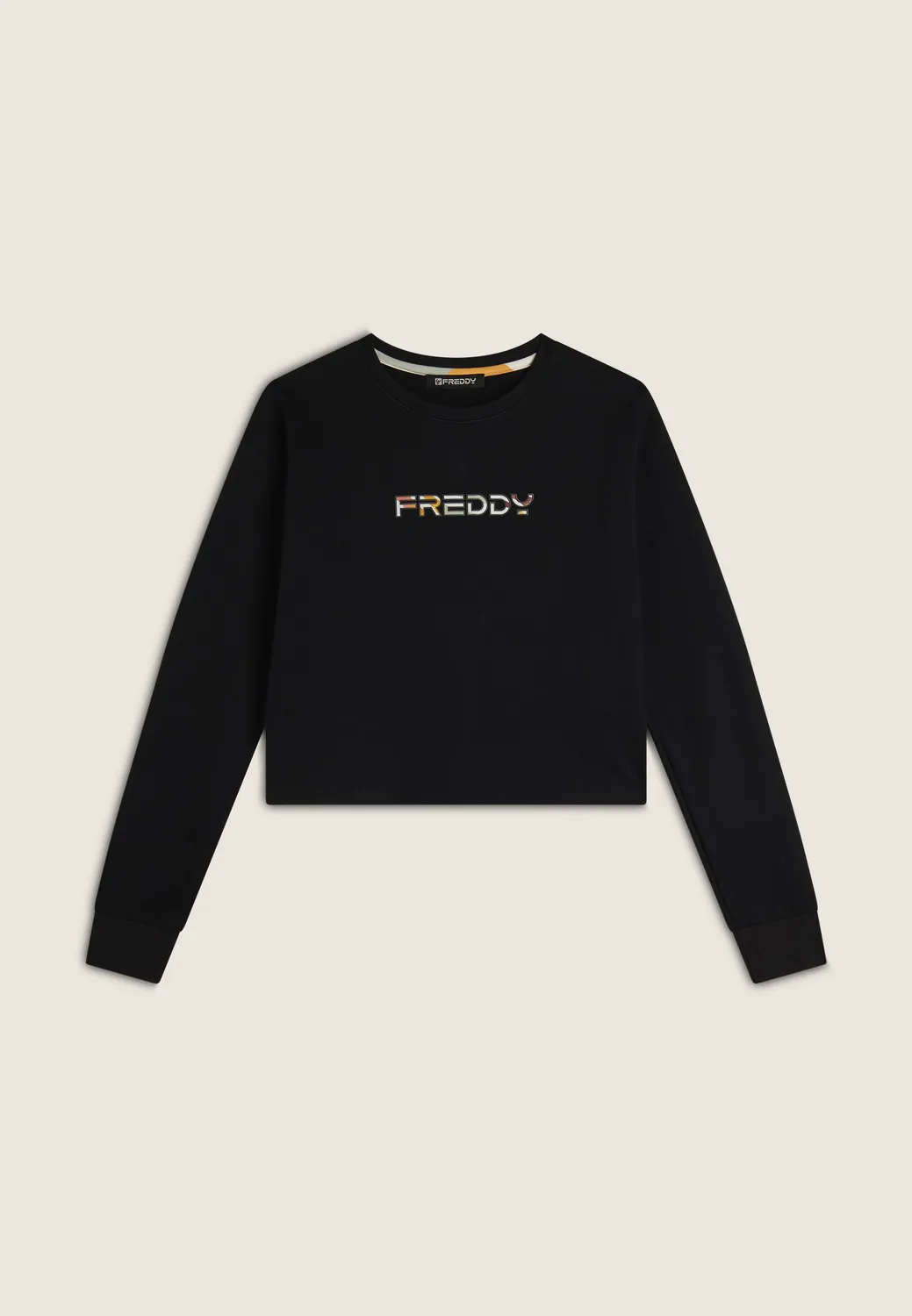 Freddy Logo Multicolore Cropped Sweatshirt Hawthorn Rose garzato